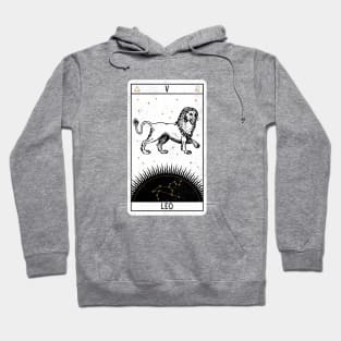 Leo Distressed Goth Tarot Zodiac Sign Hoodie